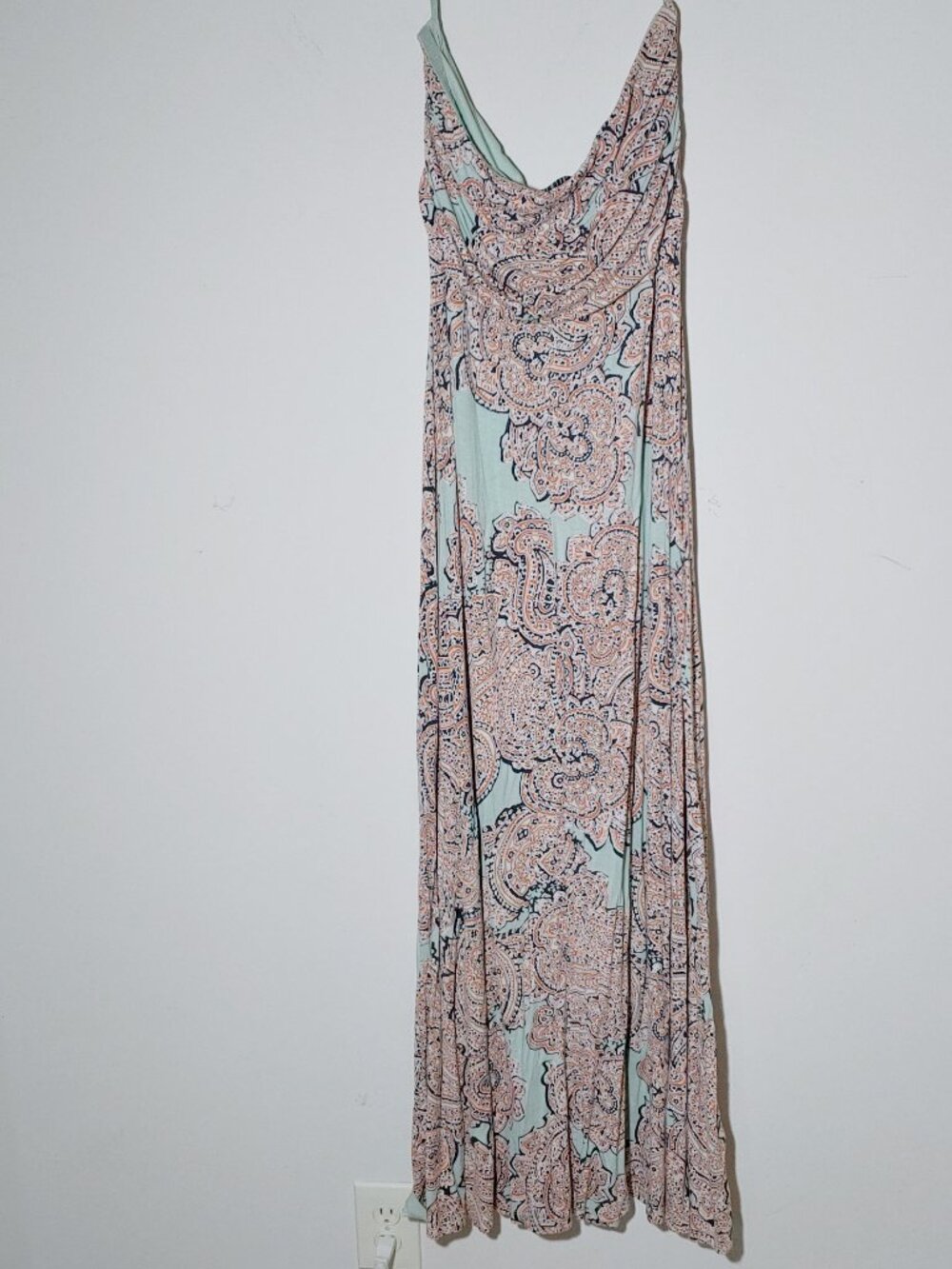 The Limited Sleeveless Paisley Print Simmer Maxi Dress Size XL Mint Green